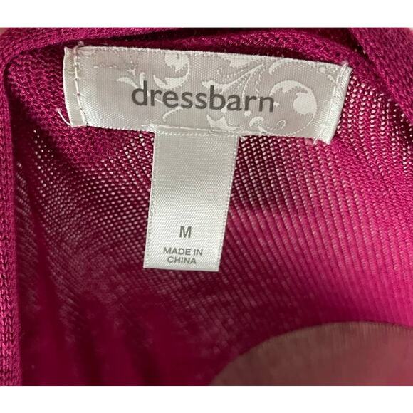 Dressbarn Womens Medium Open Front Cardigan Sweater with Ruching Pink - Picture 3 of 10